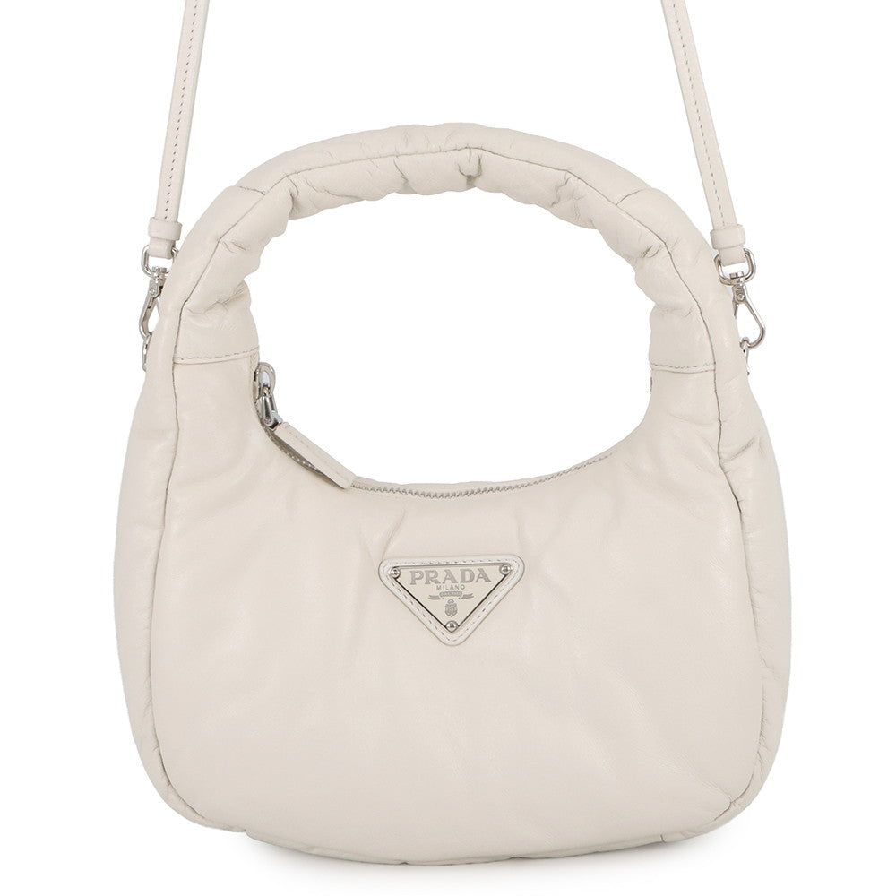 PRADA Nappa Handbag White1BA384 Leather