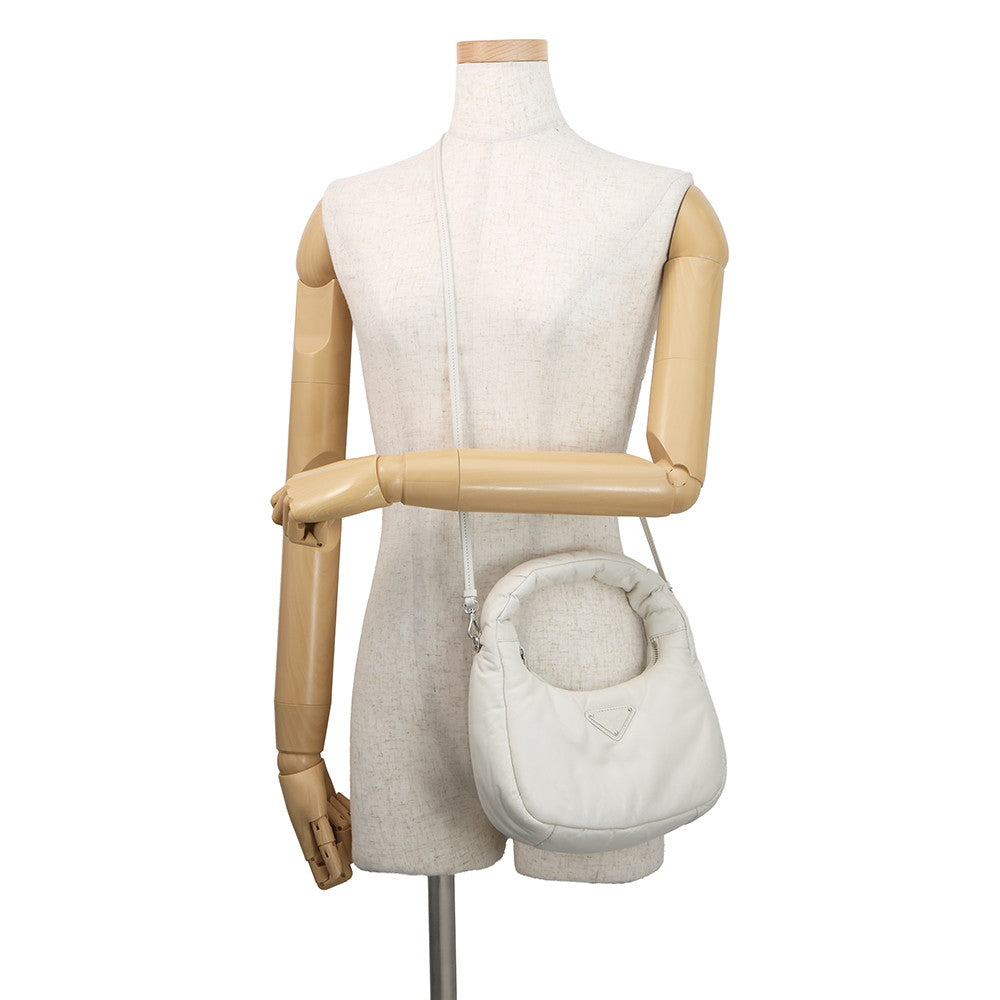 PRADA Nappa Handbag White1BA384 Leather