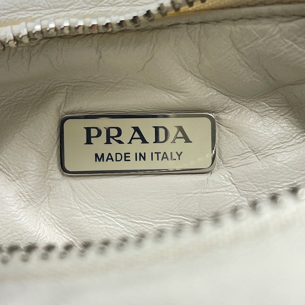 PRADA Nappa Handbag White1BA384 Leather