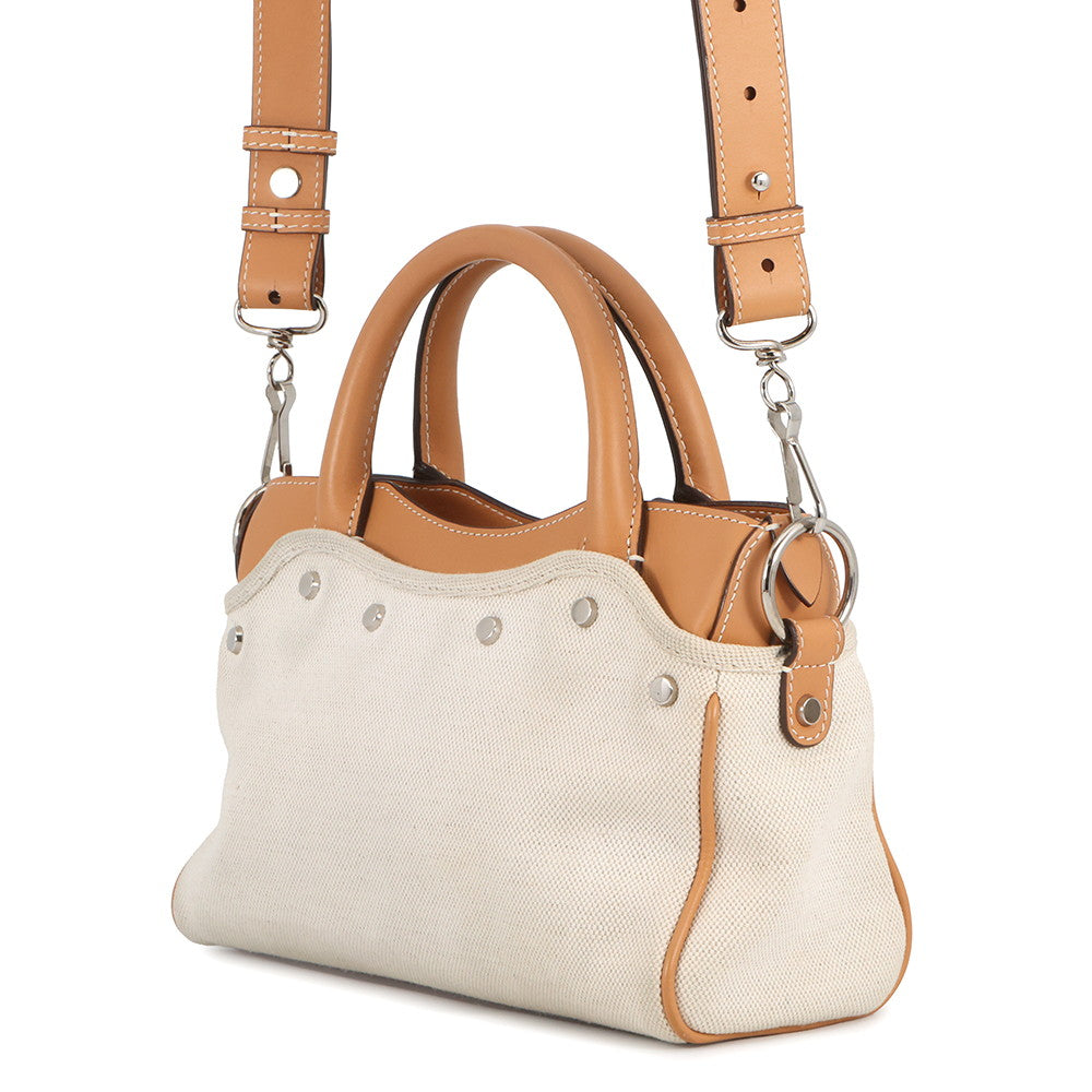 BALENCIAGA Belhara Brown/Natural419993 9260 Leather Canvas