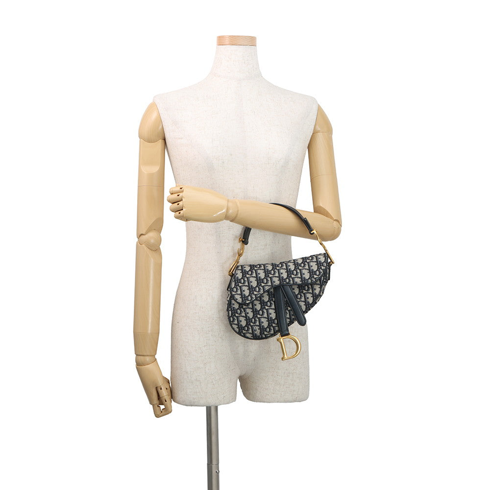 Dior Oblique Saddlebag Navy/BeigeM0447CTZQ_M928 Canvas Leather Size Mini