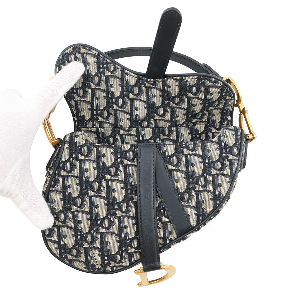 Dior Oblique Saddlebag Navy/BeigeM0447CTZQ_M928 Canvas Leather Size Mini