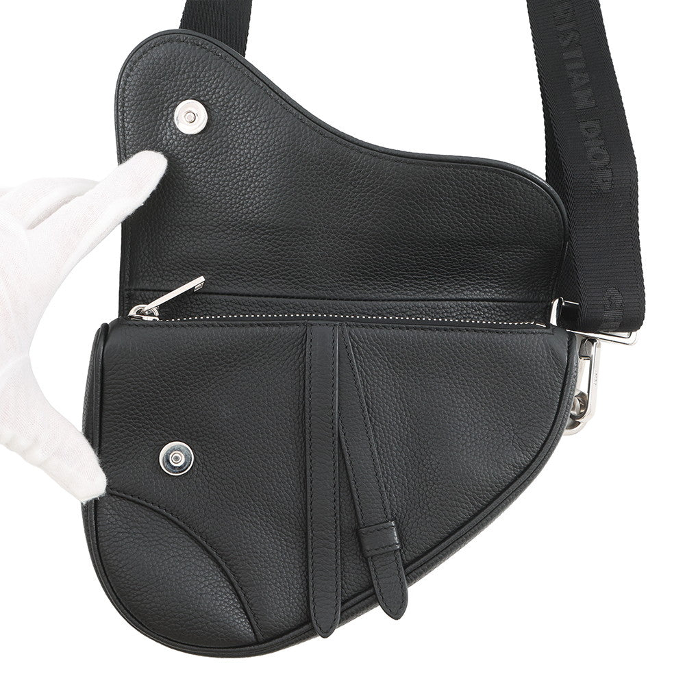 Dior Saddle Crossbody Bag Black Leather