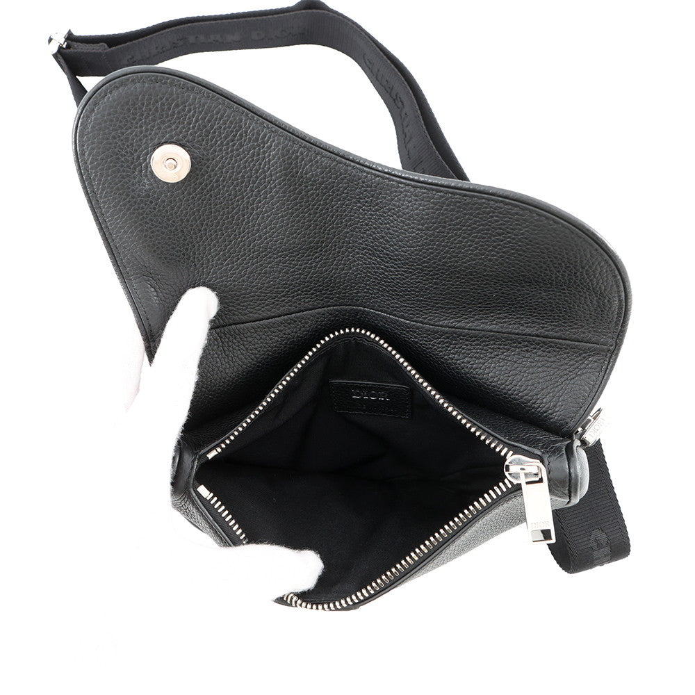 Dior Saddle Crossbody Bag Black Leather