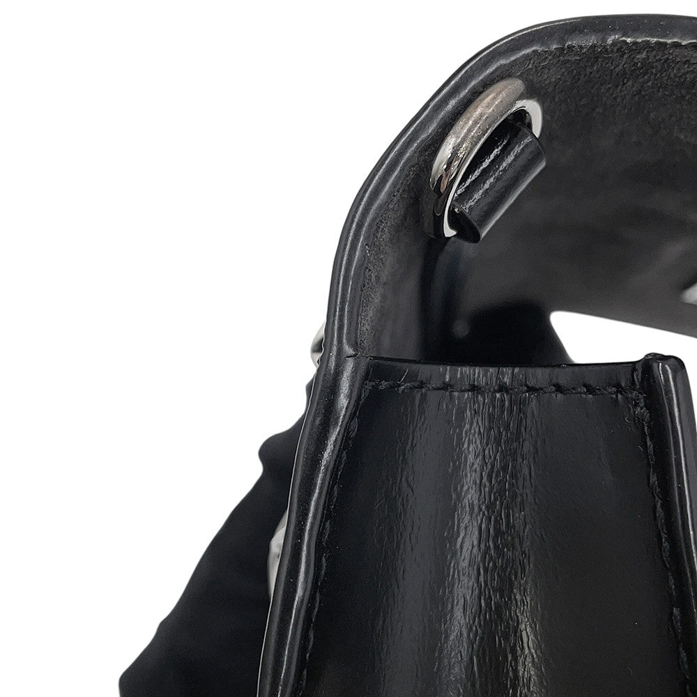 JIMMY CHOO Pyxis Chain Shoulder Bag Black Crocodile Embossed Leather Size Mini