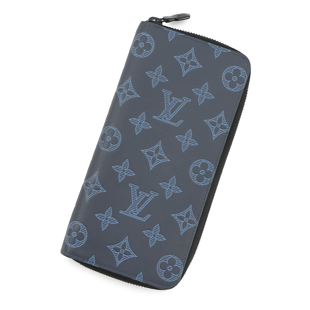 LOUIS VUITTON Zippy wallet Vertical NavyM80423 Monogram Shadow