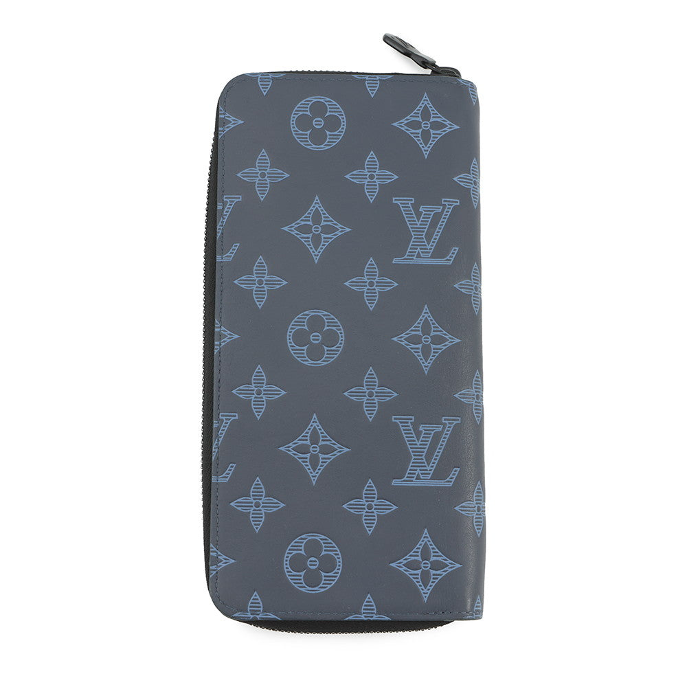 LOUIS VUITTON Zippy wallet Vertical NavyM80423 Monogram Shadow