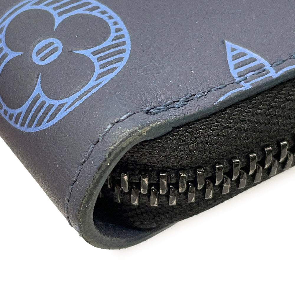 LOUIS VUITTON Zippy wallet Vertical NavyM80423 Monogram Shadow