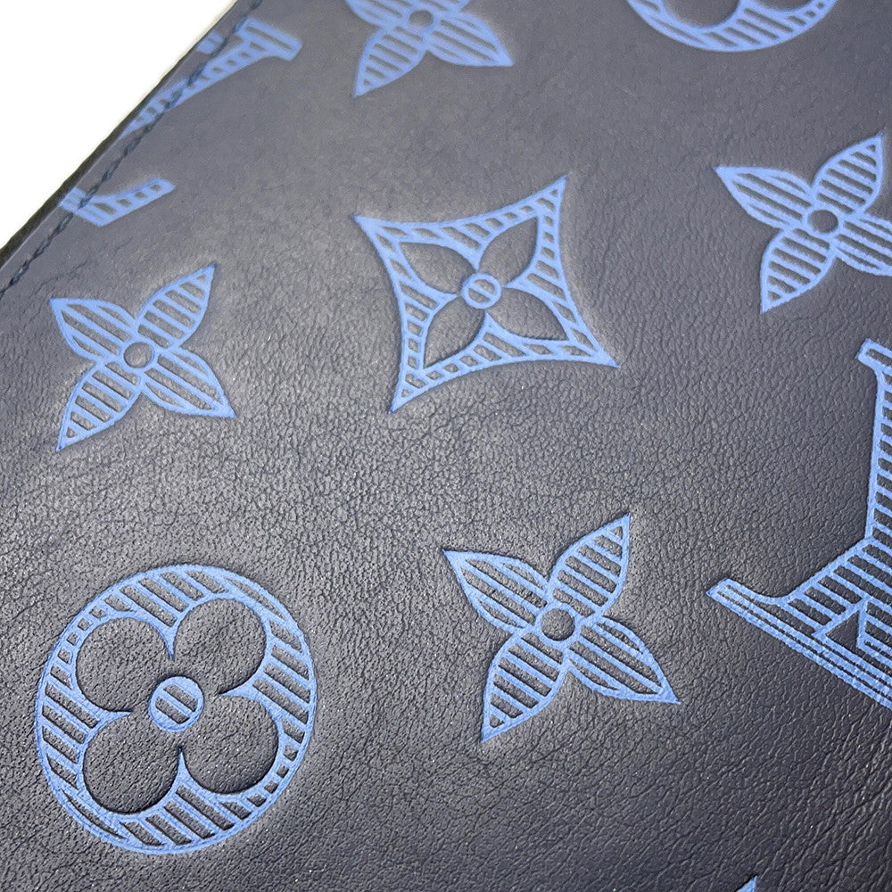 LOUIS VUITTON Zippy wallet Vertical NavyM80423 Monogram Shadow