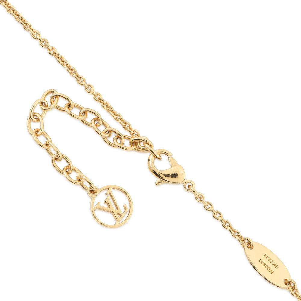 LOUIS VUITTON LV Flora Gram NecklaceM00981 Gold Plated Resin