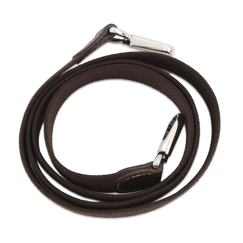 HERMES Garden Party Strap Marron Leather Canvas