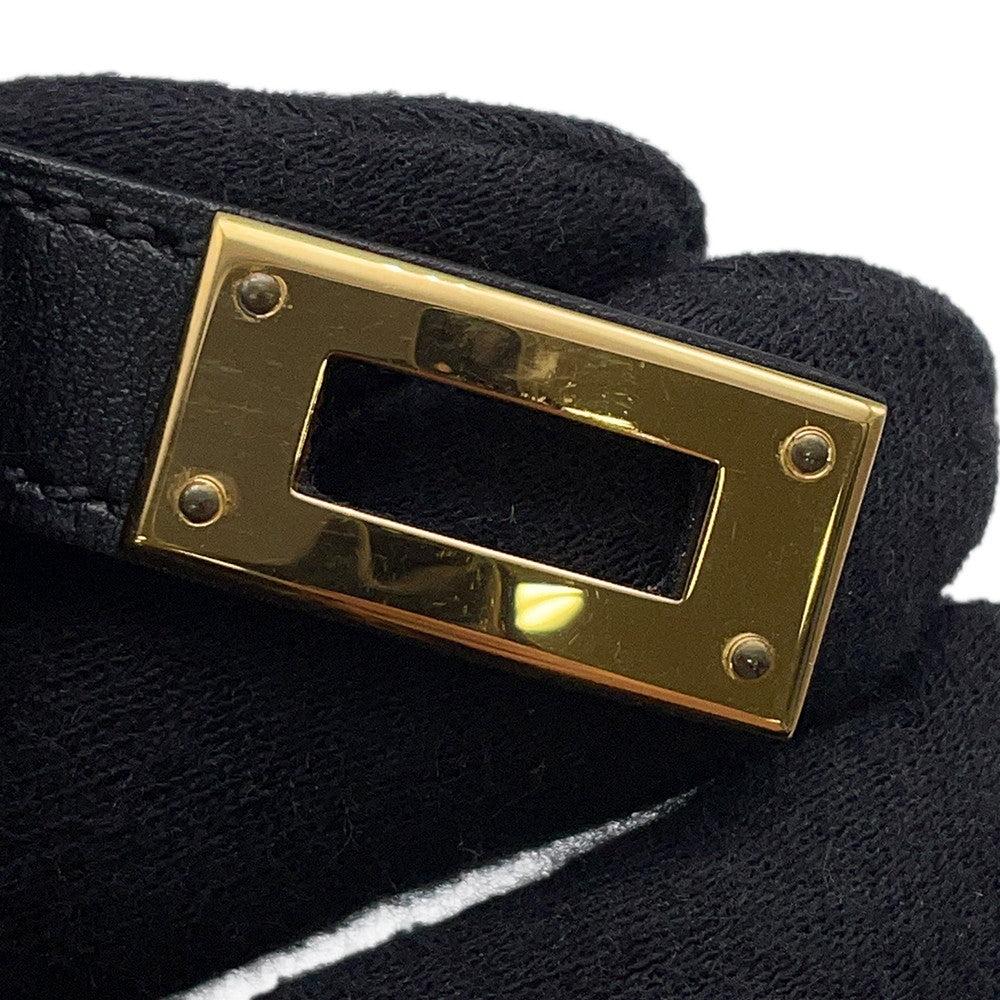 HERMES Kelly Bracelet Size S Black Swift Leather