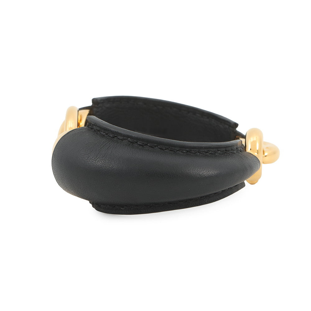 HERMES Epure Eskettle Bracelet Black Swift Leather