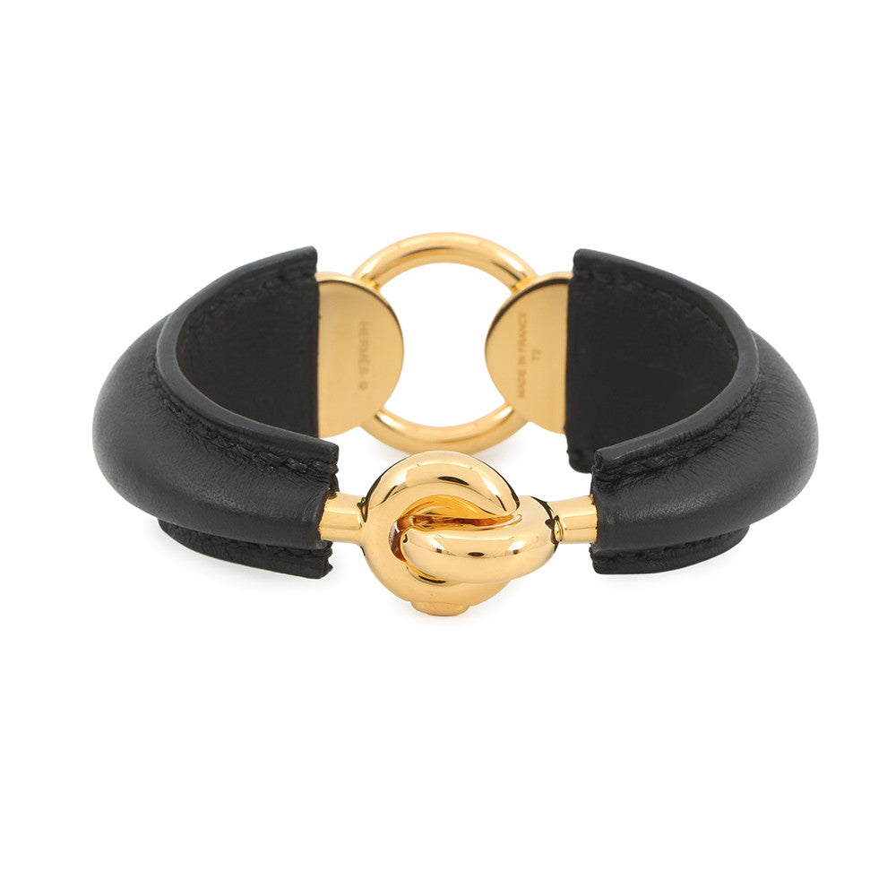 HERMES Epure Eskettle Bracelet Black Swift Leather