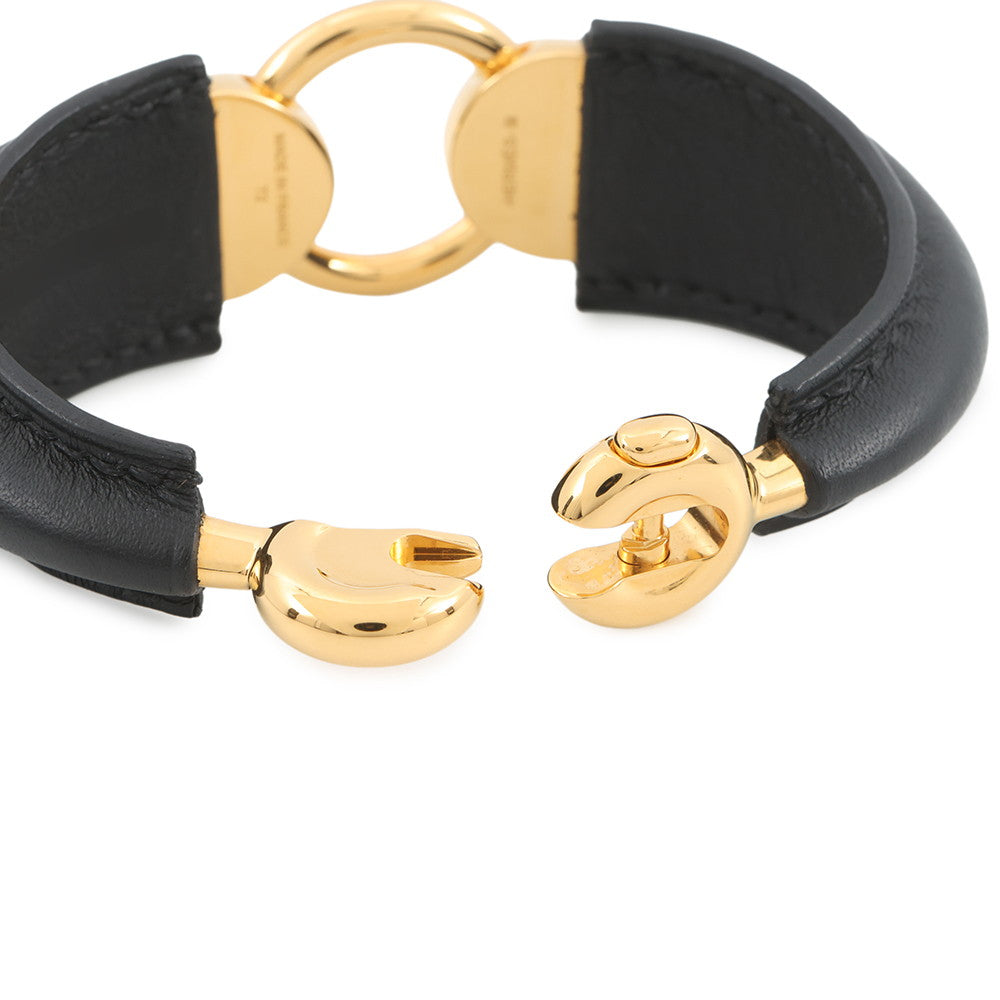 HERMES Epure Eskettle Bracelet Black Swift Leather