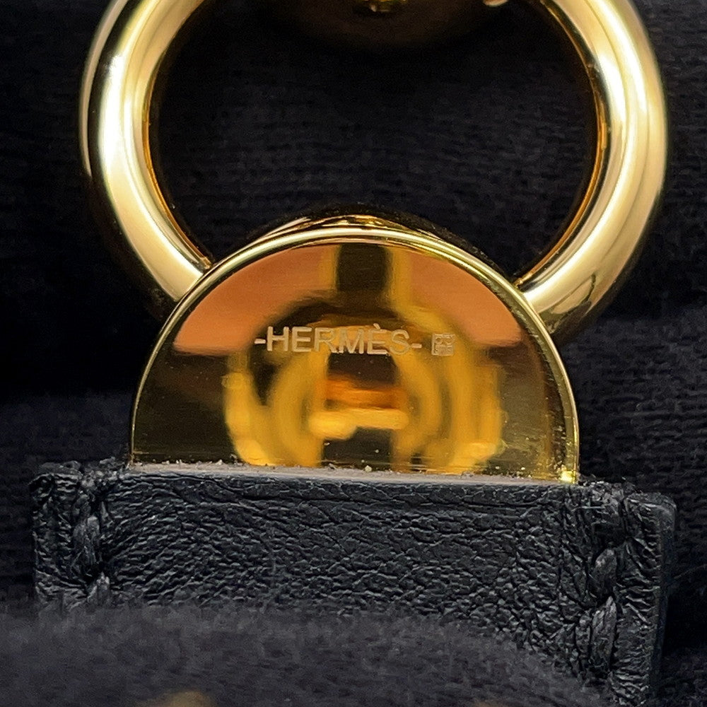 HERMES Epure Eskettle Bracelet Black Swift Leather