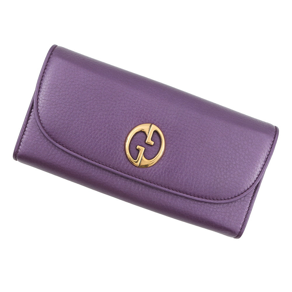 GUCCI Continental wallet Purple245739 496085 Leather