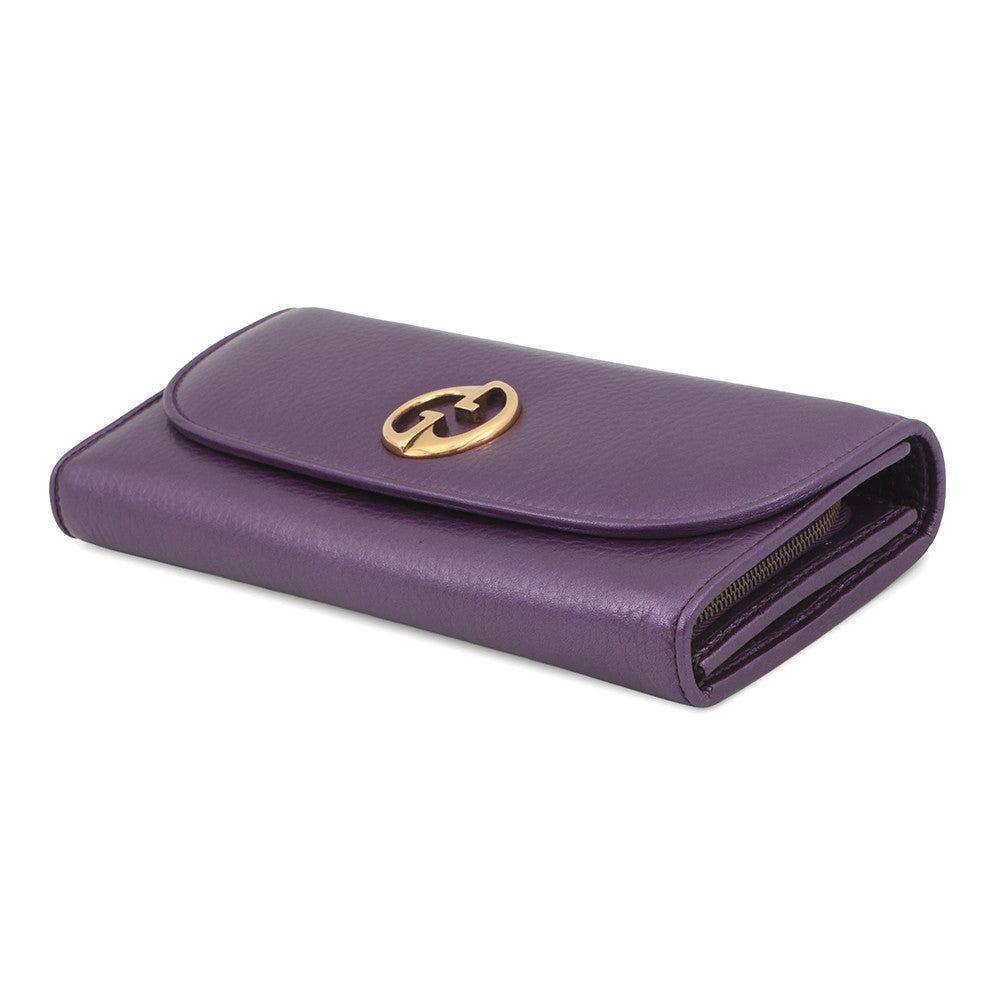 GUCCI Continental wallet Purple245739 496085 Leather