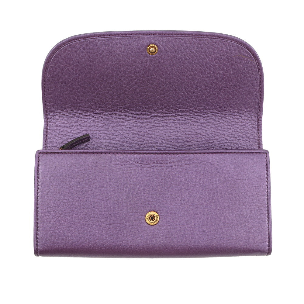 GUCCI Continental wallet Purple245739 496085 Leather