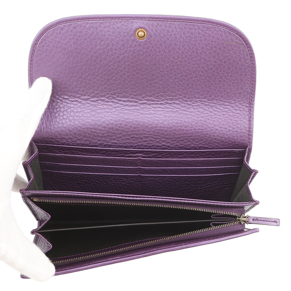 GUCCI Continental wallet Purple245739 496085 Leather