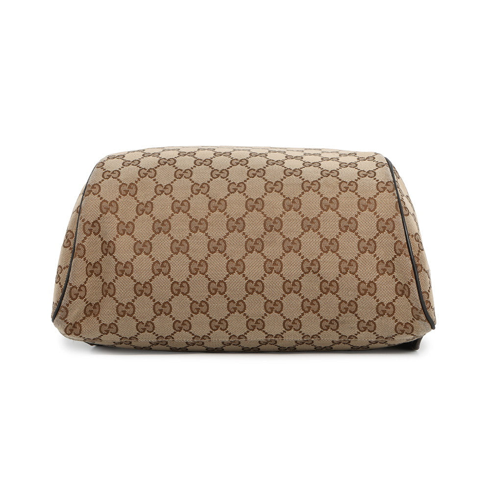 GUCCI GG Canvas Backpack Beige/Brown449906 493075 GG Canvas Leather