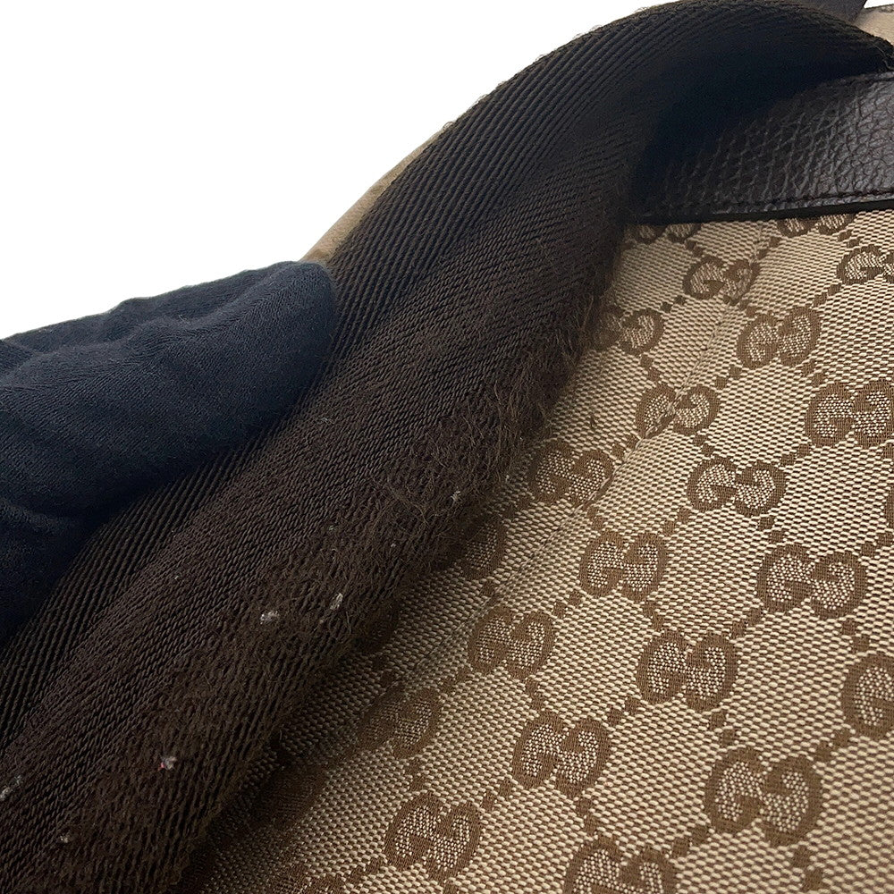 GUCCI GG Canvas Backpack Beige/Brown449906 493075 GG Canvas Leather