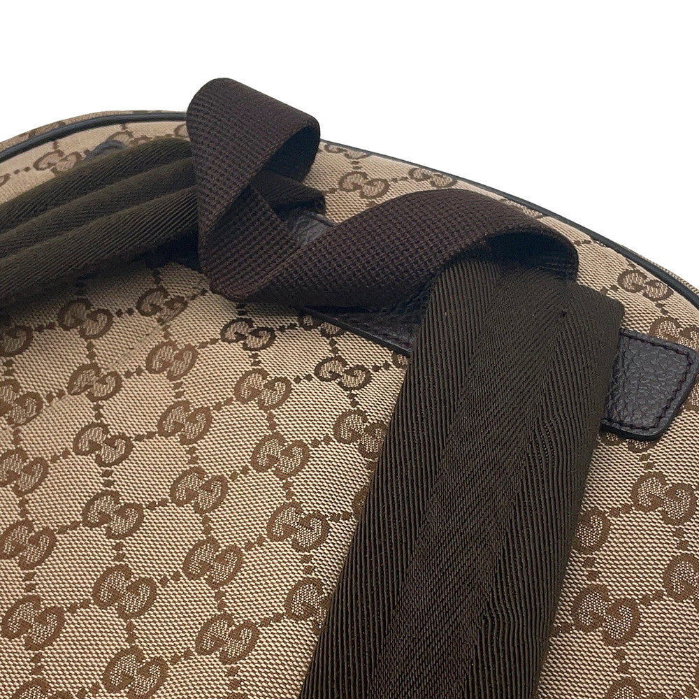 GUCCI GG Canvas Backpack Beige/Brown449906 493075 GG Canvas Leather