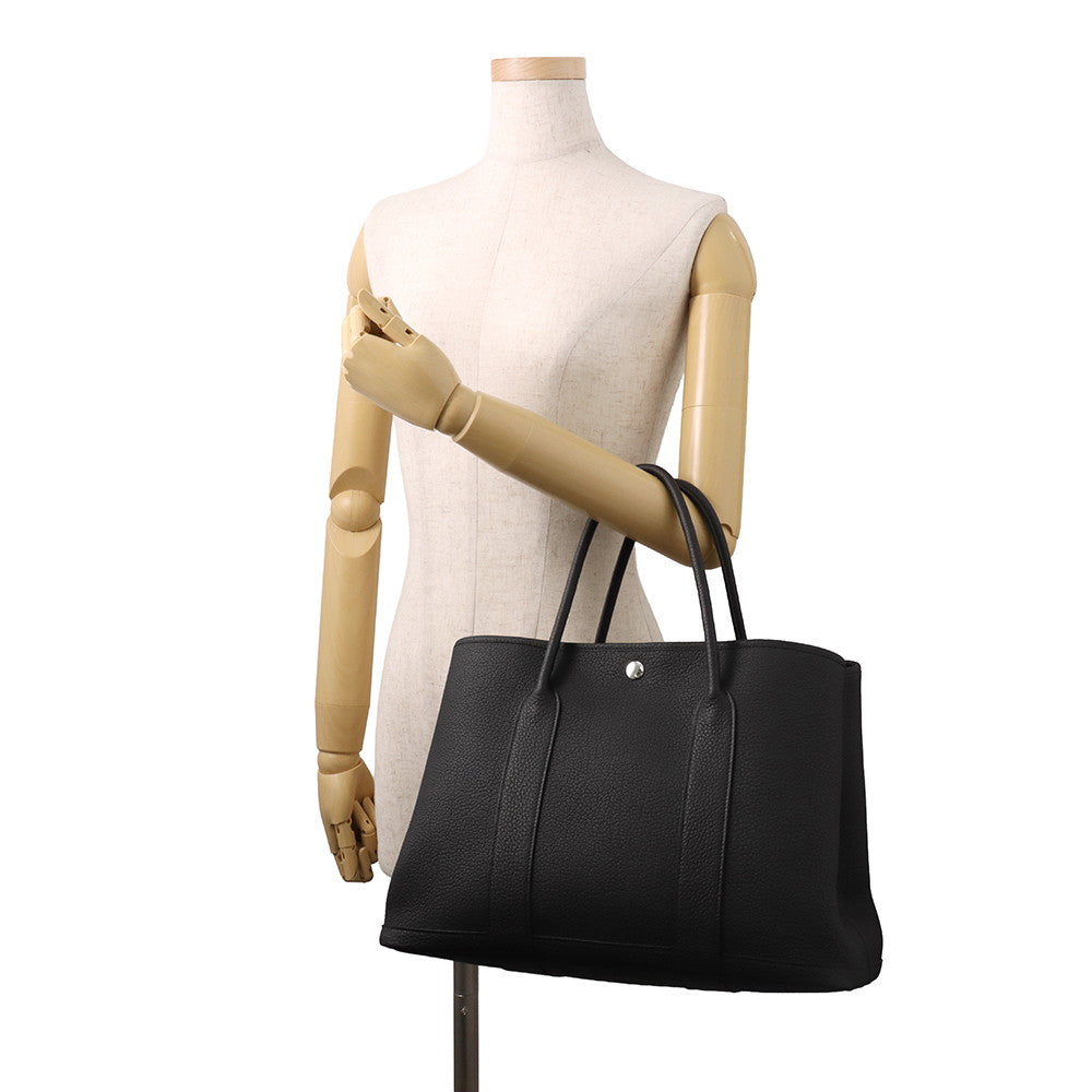 HERMES Garden Party Black Negonda Leather Size PM