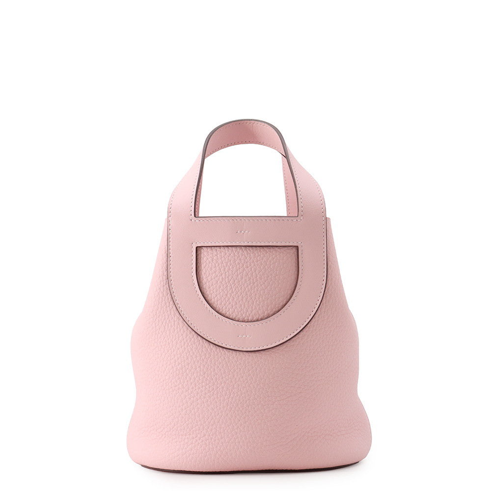 HERMES in-the-loop Tote Bag Rose Sakura Taurillon Clemence Swift Leather Size 18