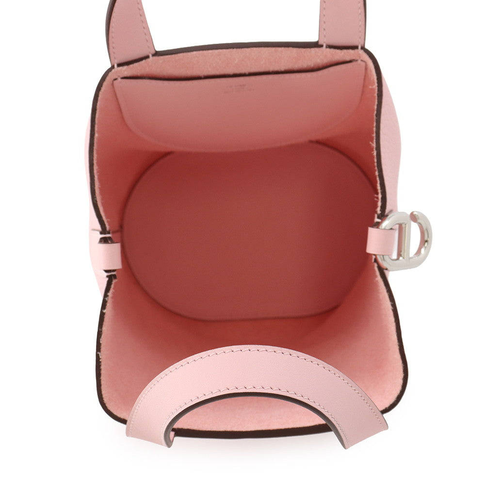 HERMES in-the-loop Tote Bag Rose Sakura Taurillon Clemence Swift Leather Size 18