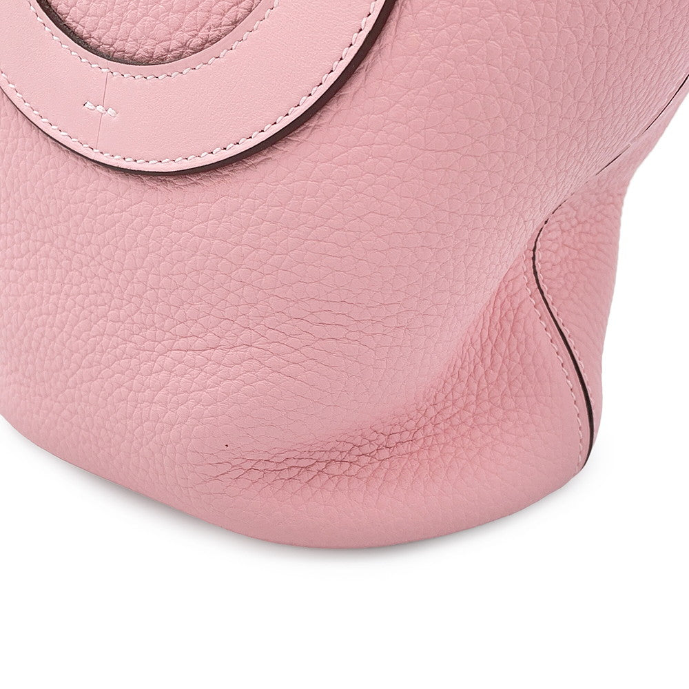 HERMES in-the-loop Tote Bag Rose Sakura Taurillon Clemence Swift Leather Size 18
