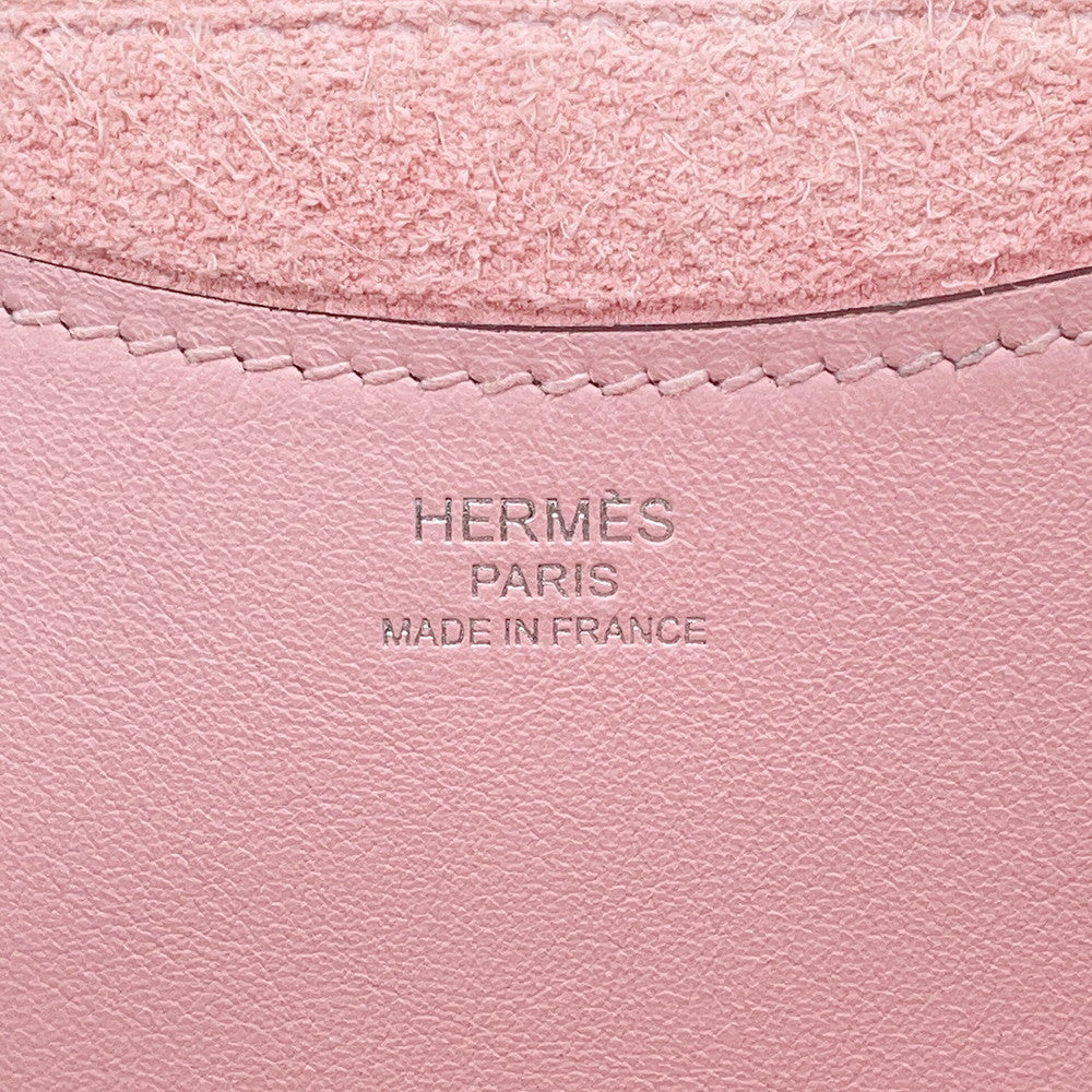 HERMES in-the-loop Tote Bag Rose Sakura Taurillon Clemence Swift Leather Size 18