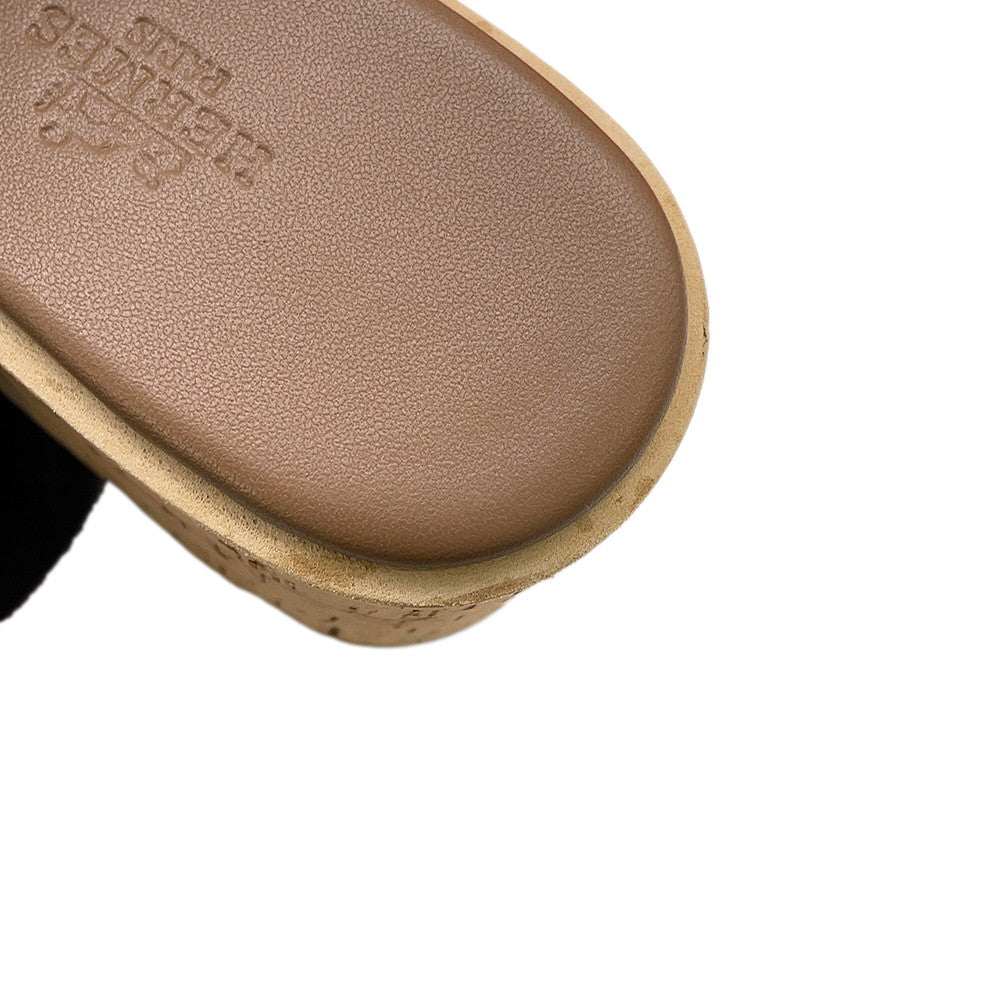 HERMES Eze 30 Sandals Natural Leather cork Size 36