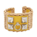 HERMES Medor Picnic Bangle Size T2 Lime Swift Leather Rattan