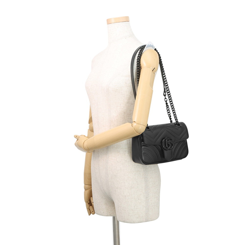 GUCCI GG Marmont Small Shoulder Bag Black446744 Leather Size Small