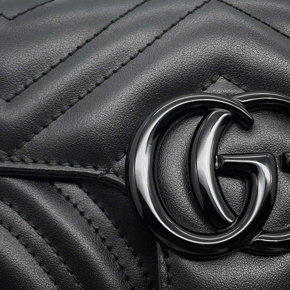 GUCCI GG Marmont Small Shoulder Bag Black446744 Leather Size Small