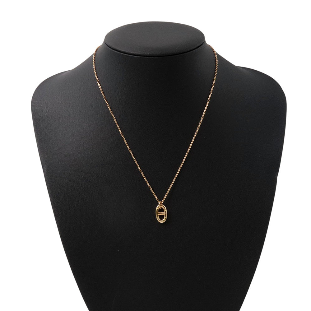 HERMES Chaine d'Ancre Farandole Necklace Size PM 18K Pink Gold