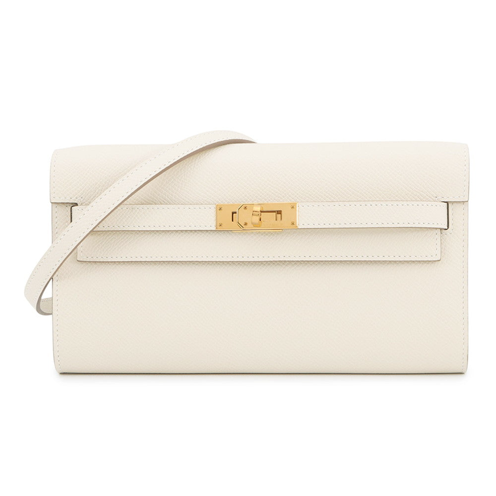 HERMES Kelly wallet long to go Craie Epsom