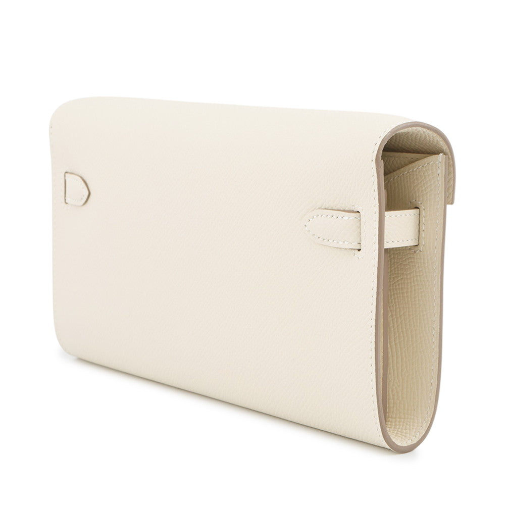 HERMES Kelly wallet long to go Craie Epsom