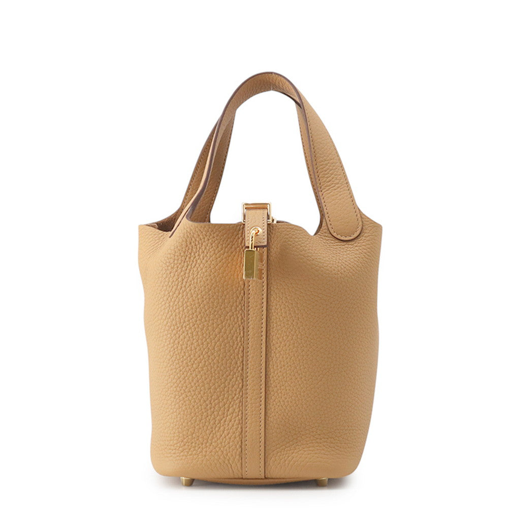 HERMES Picotin Lock Biscuit Taurillon Clemence Size PM
