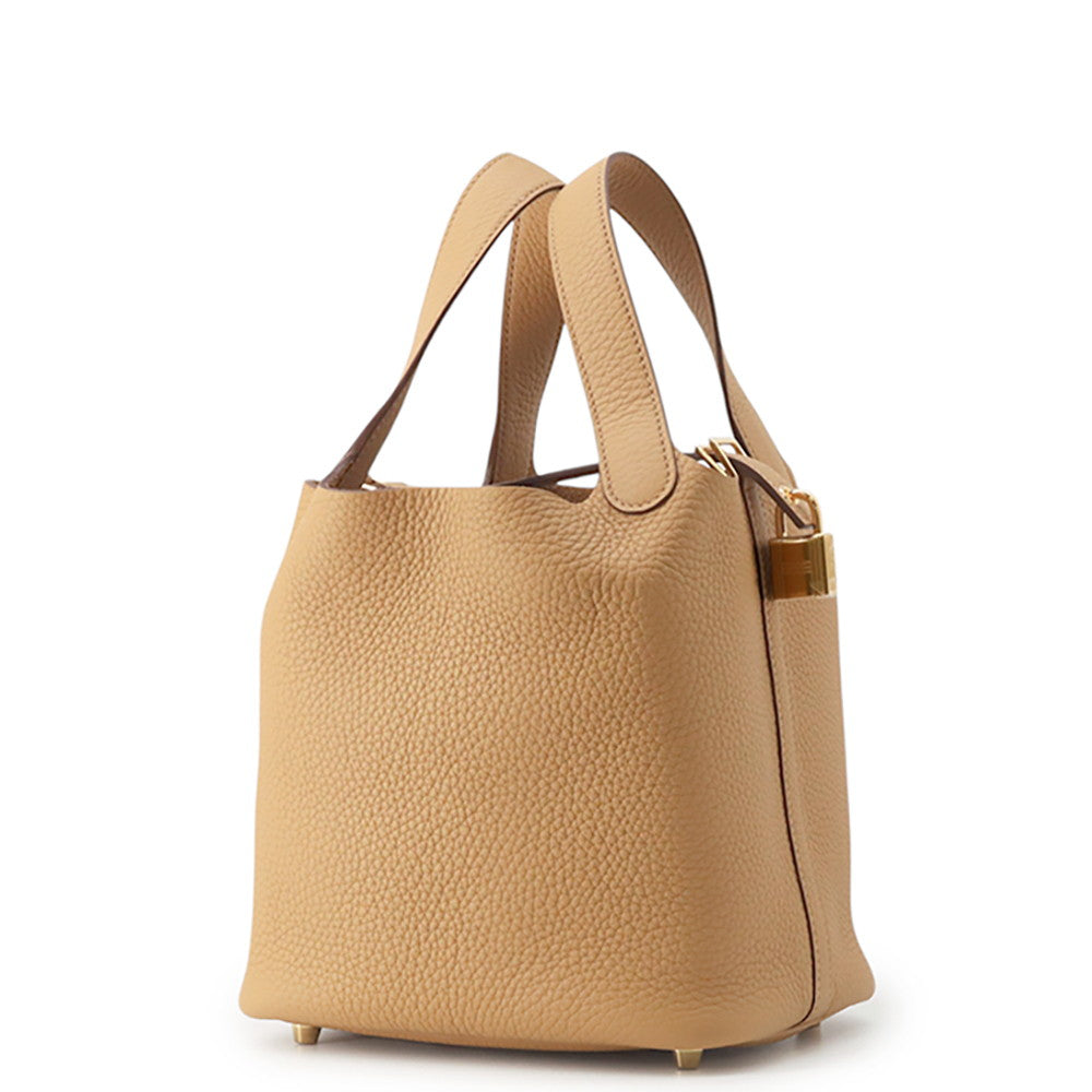 HERMES Picotin Lock Biscuit Taurillon Clemence Size PM