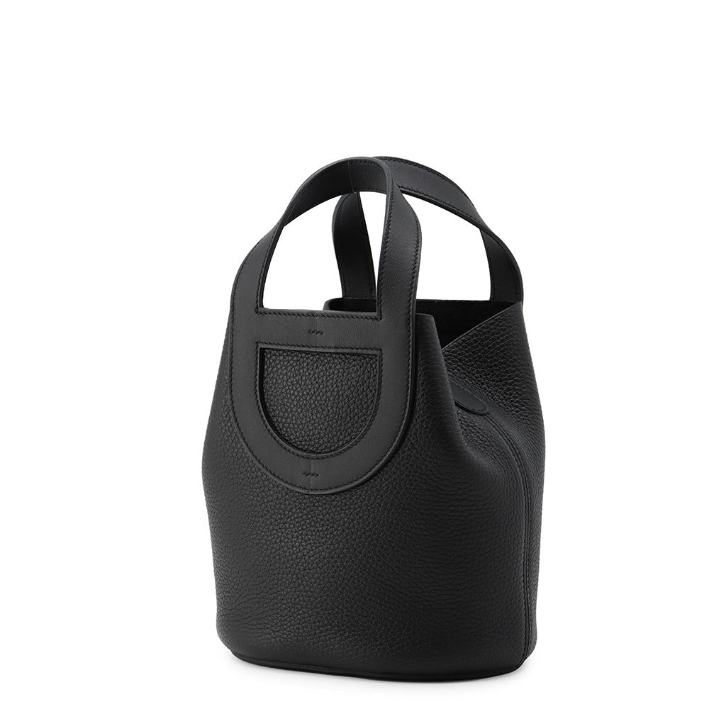 HERMES in-the-loop Tote Bag Black Taurillon Clemence Swift Leather Size 18