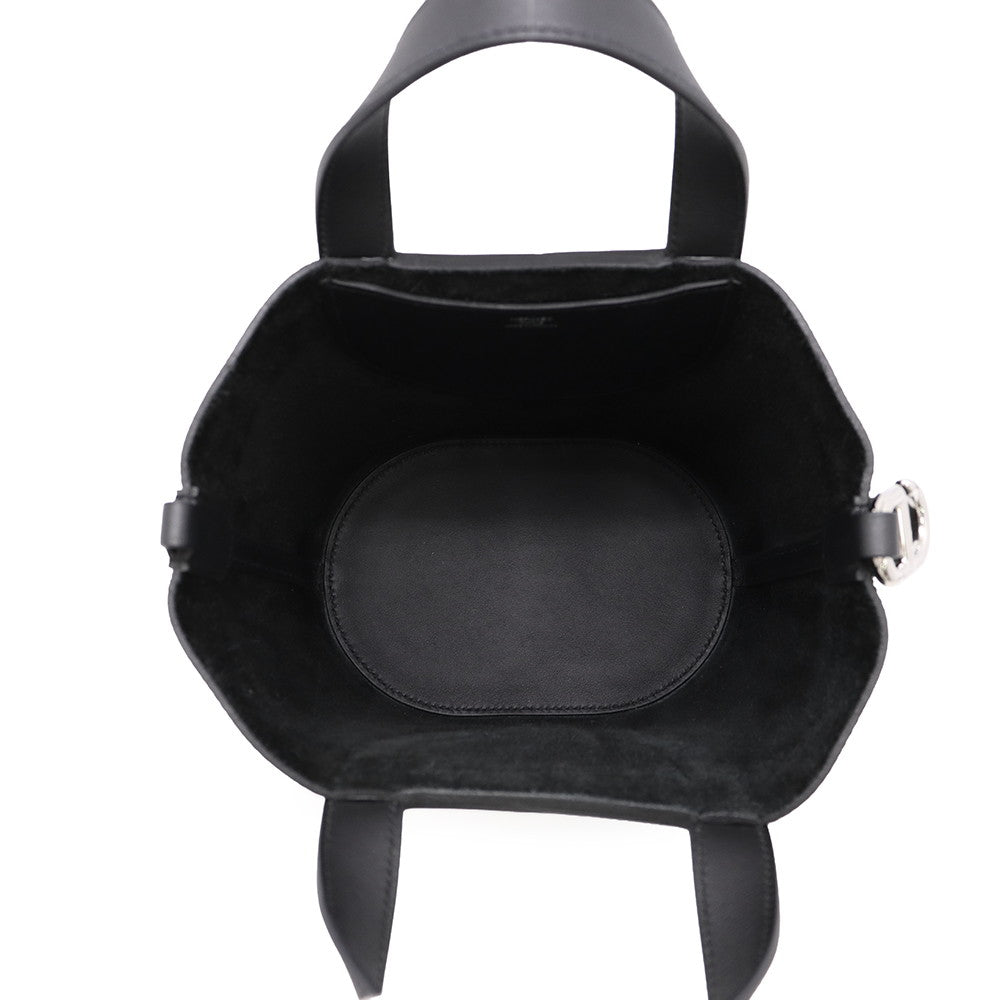 HERMES in-the-loop Tote Bag Black Taurillon Clemence Swift Leather Size 18