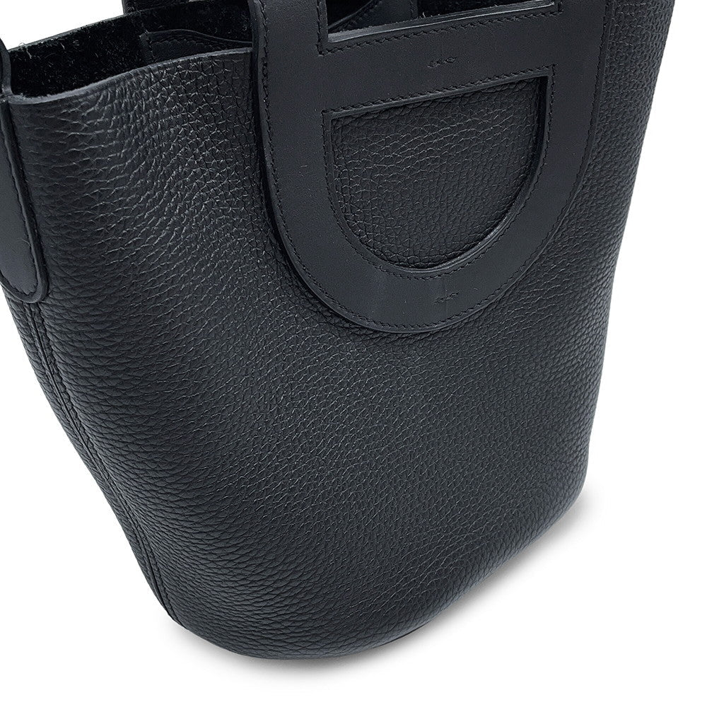 HERMES in-the-loop Tote Bag Black Taurillon Clemence Swift Leather Size 18