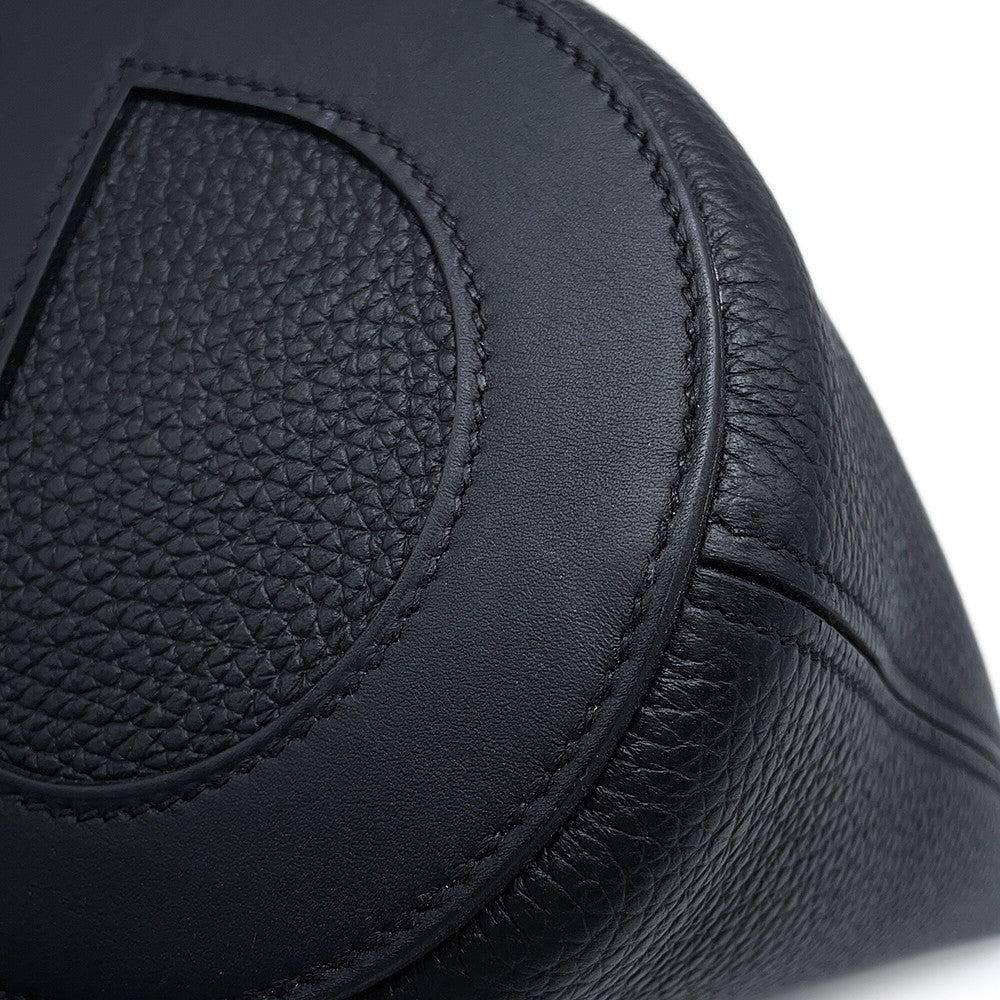 HERMES in-the-loop Tote Bag Black Taurillon Clemence Swift Leather Size 18