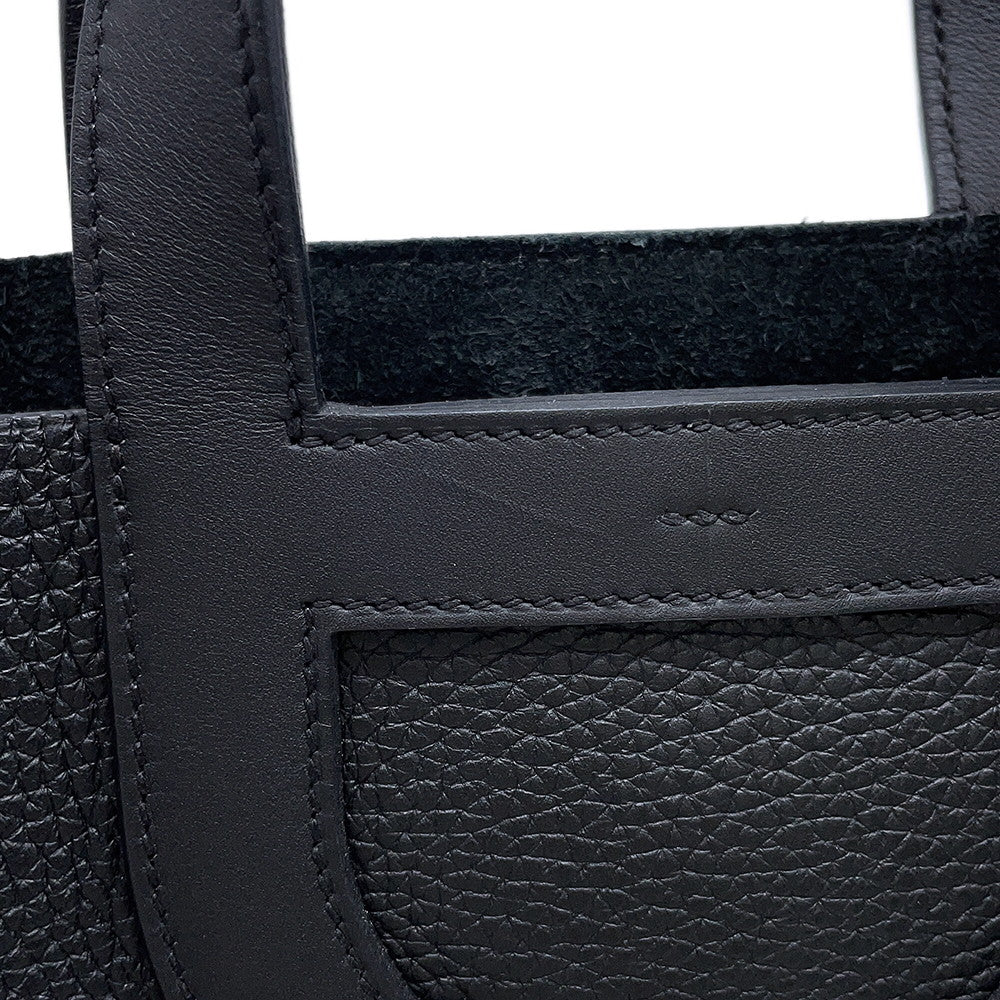 HERMES in-the-loop Tote Bag Black Taurillon Clemence Swift Leather Size 18