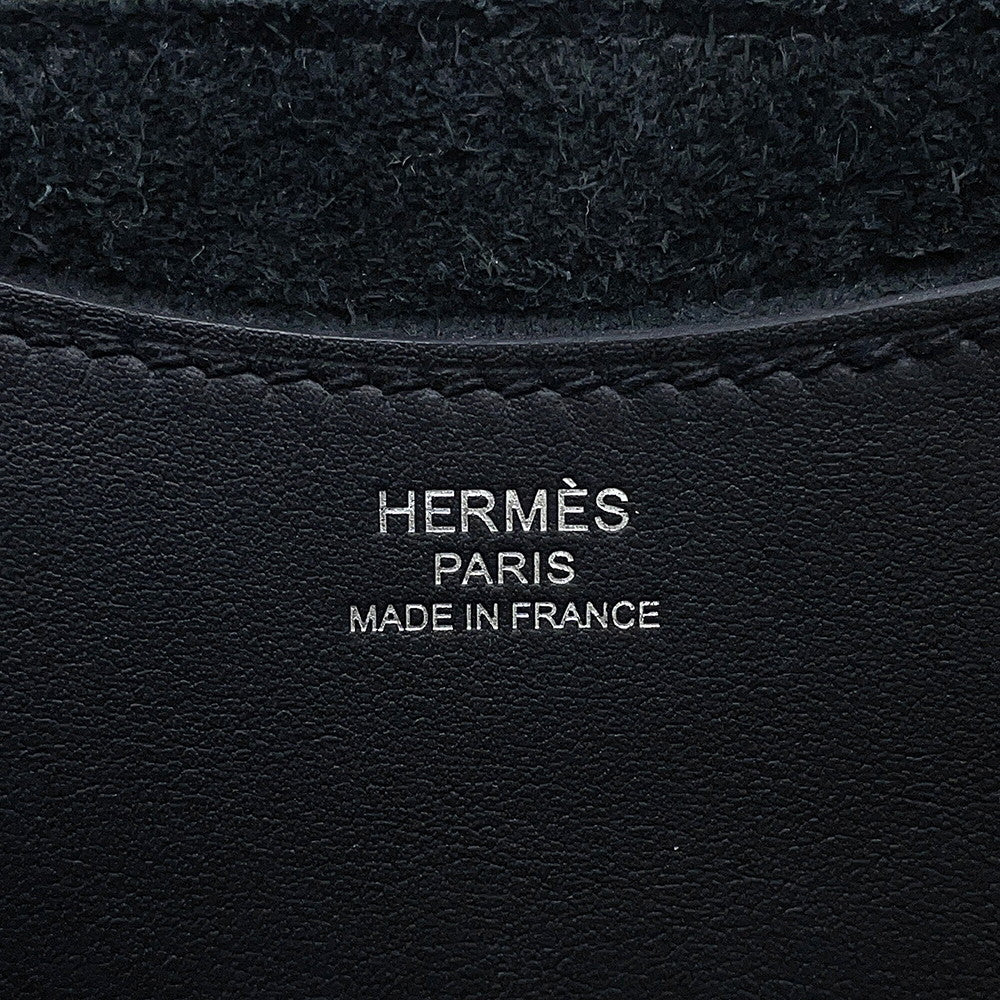 HERMES in-the-loop Tote Bag Black Taurillon Clemence Swift Leather Size 18