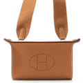 HERMES Videpoches Shoulder Bag Gold Togo Leather