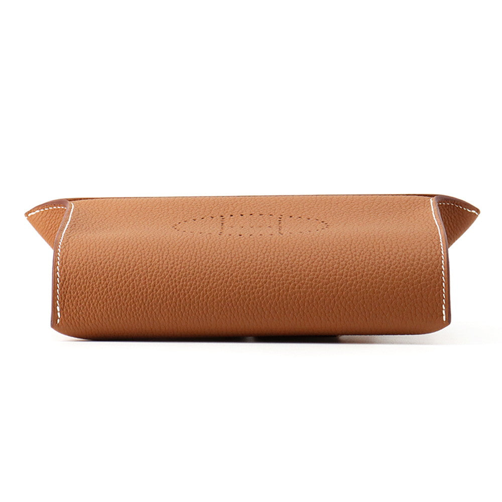 HERMES Videpoches Shoulder Bag Gold Togo Leather