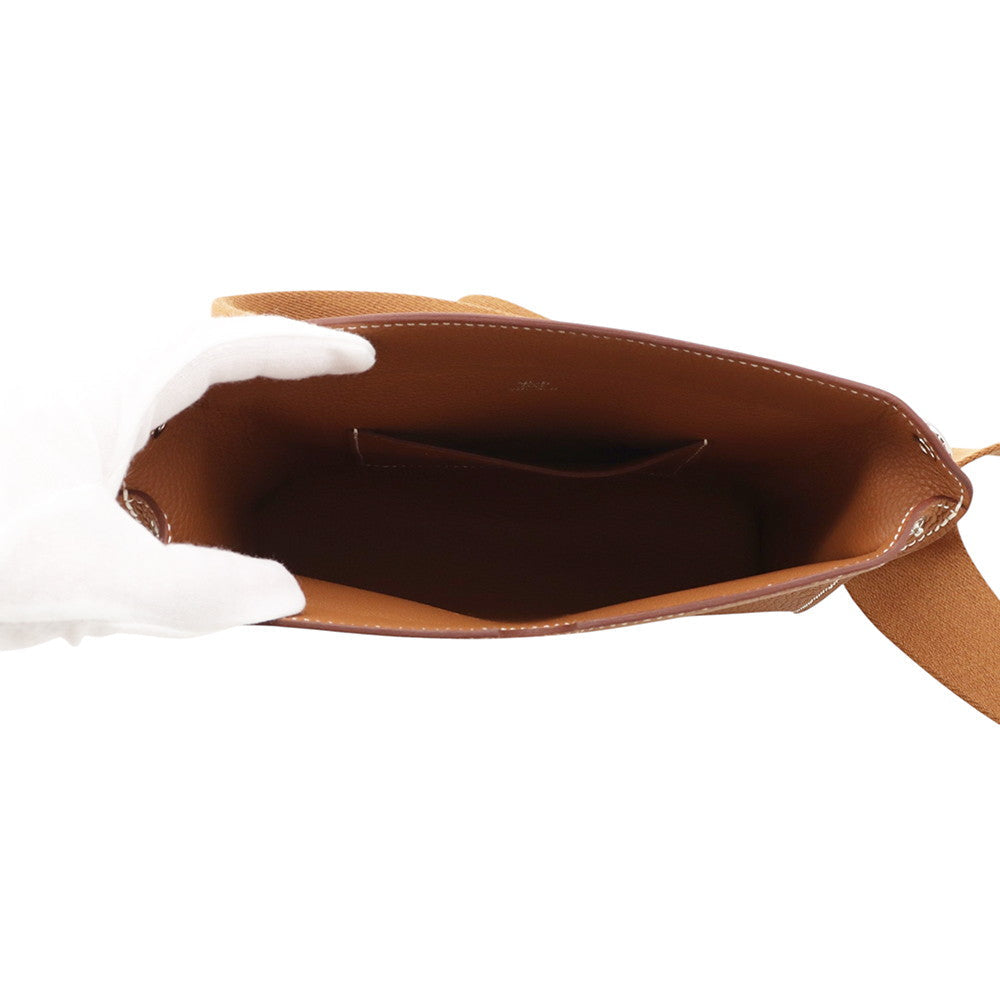 HERMES Videpoches Shoulder Bag Gold Togo Leather